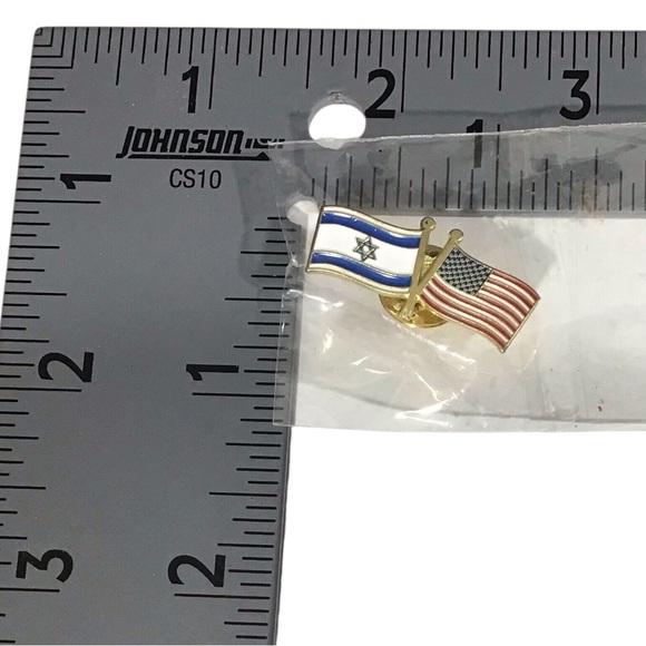 Pin Israeli American Flags Blue White Red Stars Stripes Tac Lapel Bag Jewelry - Picture 5 of 5